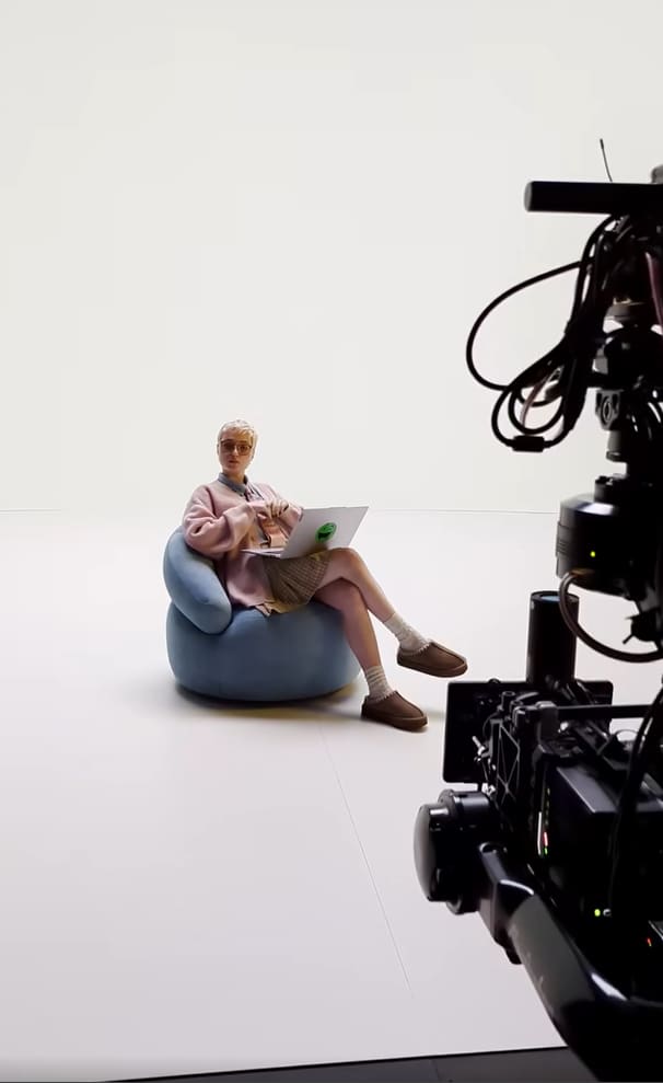 Actor on an infinity white set built from TRUE dvLED