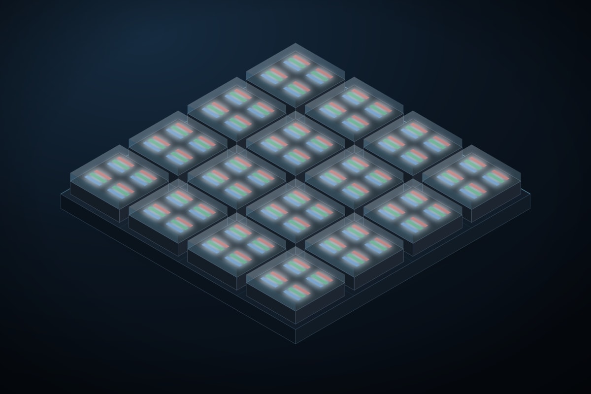IMD package combining several pixels in one four in one housing